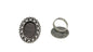 Metal Alloy Ring Base 30x23mm (Holds 18x13mm Oval Embellishments) Oval Antique Silver Color (1 Piece) For Jewellery Making [ac-jwlsupp-00029-m10]