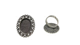 Metal Alloy Ring Base 30x23mm (Holds 18x13mm Oval Embellishments) Oval Antique Silver Color (1 Piece) For Jewellery Making [ac-jwlsupp-00029-m10]