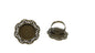 Metal Alloy Ring Base 30mm (Holds 18mm Round Embellishments) Round Flower Antique Bronze Color (1 Piece) For Jewellery Making [ac-jwlsupp-00029-m1]