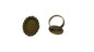 Metal Alloy Ring Base 23x18mm (Holds 18x13mm Oval Embellishments) Oval Flower Antique Bronze Color (1 Piece) For Jewellery Making [ac-jwlsupp-00029-m3]