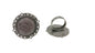 Metal Alloy Ring Base 31mm (Holds 20mm Round Embellishments) Round Antique Silver Color (1 Piece) For Jewellery Making [ac-jwlsupp-00029-m8]