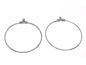 Brass Hoop Earrings 40mm Thickness:0.6mm Round Silver Color (Pack of 10 Pieces) For Jewellery Making [ac-jwlsupp-00033-m12]