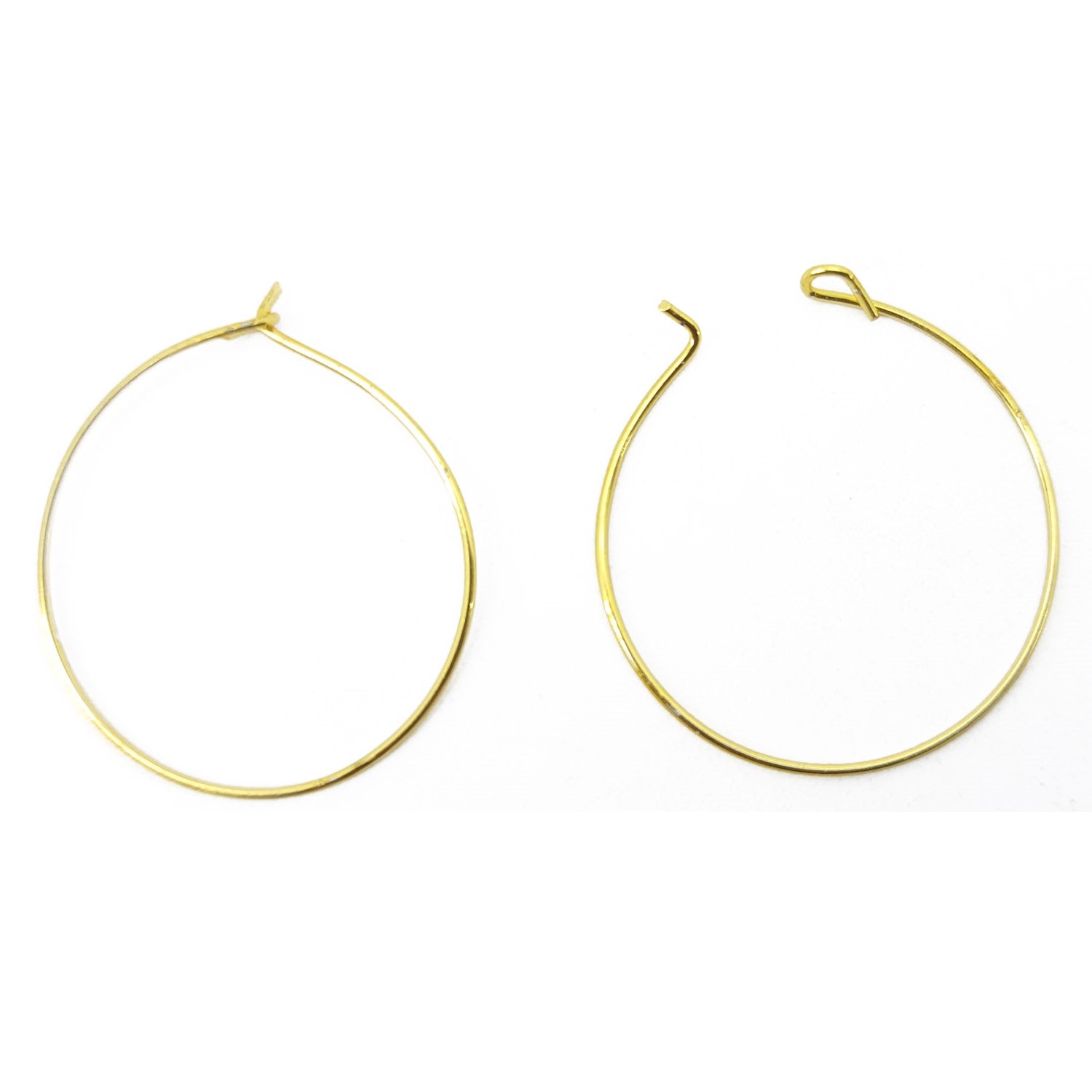 Metal Iron Earring Hoops 20x0.5 MM (30+ Pieces, 5 Grams) Gold Color For Jewellery Making [ac-jwlsupp-00033-m13]
