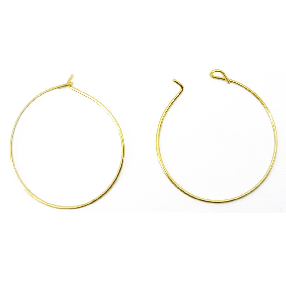 Metal Iron Earring Hoops 20x0.5 MM (30+ Pieces, 5 Grams) Gold Color For Jewellery Making [ac-jwlsupp-00033-m13]