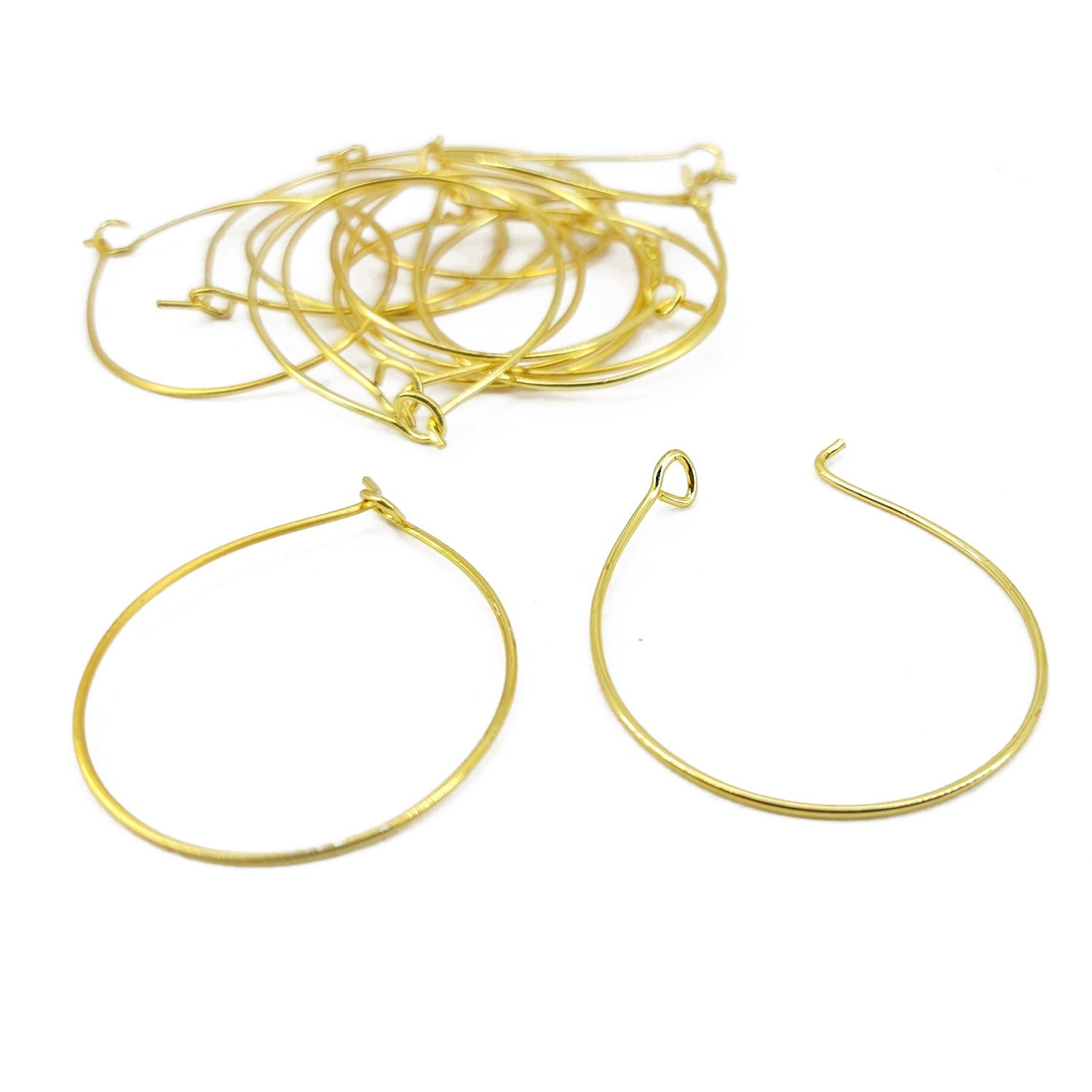Metal Iron Earring Hoops 20x0.5 MM (30+ Pieces, 5 Grams) Gold Color For Jewellery Making [ac-jwlsupp-00033-m13]