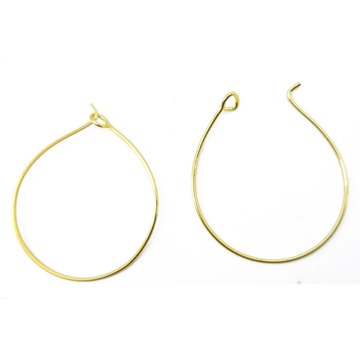Metal Iron Earring Hoops 24x0.6 MM (10 Pieces) Gold Color For Jewellery Making [ac-jwlsupp-00033-m14]