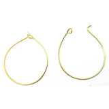 Metal Iron Earring Hoops 24x0.6 MM (10 Pieces) Gold Color For Jewellery Making [ac-jwlsupp-00033-m14]