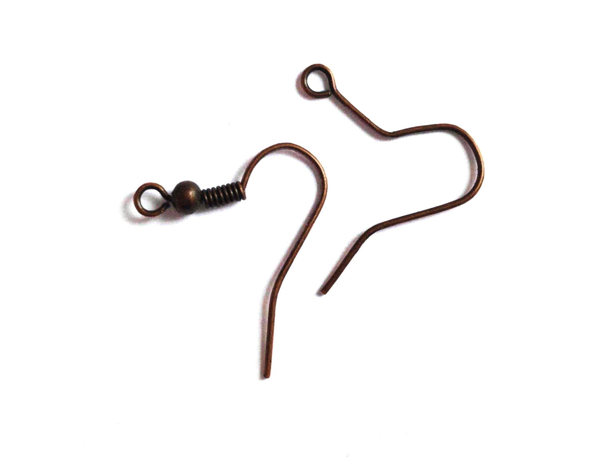 Iron Fish Ear Hooks 18x17 MM Antique Copper Color (Pack of 10 Grams, 45 Pieces) For Earring Jewellery Making [ac-jwlsupp-00033-m2]