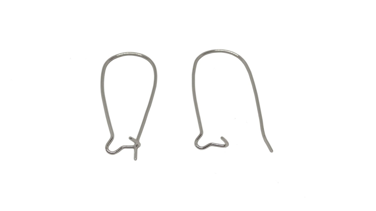 Kidney Ear Hooks 33x14 MM Silver Color (Pack of 10 Pieces) For Earring Jewellery Making [ac-jwlsupp-00033-m6]