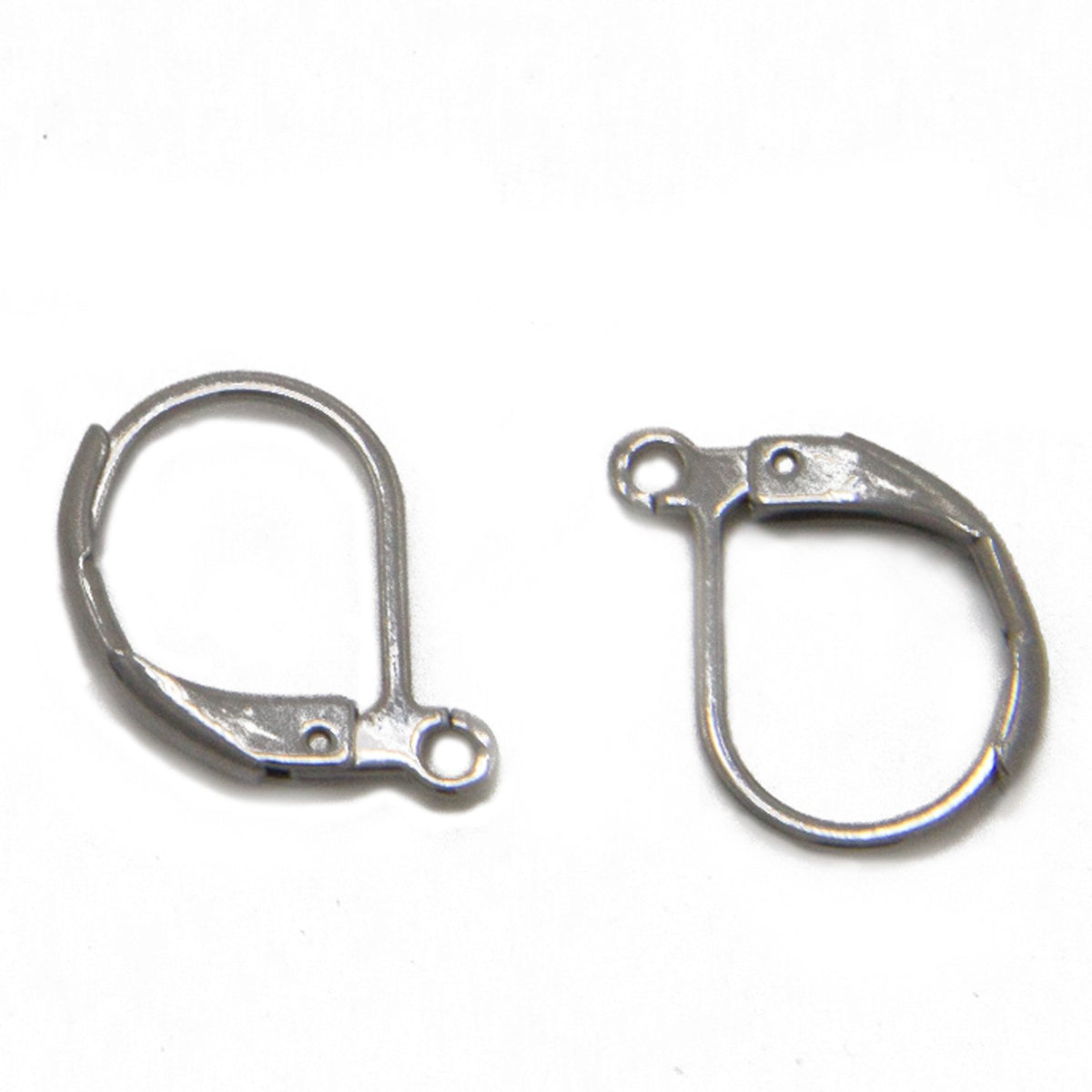 Brass Lever-Back Earring Hooks For Jewellery Making 15x10 MM Silver Color (Pack of 10 Pieces) [ac-jwlsupp-00033-m9]