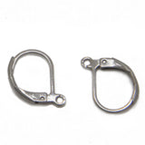 Brass Lever-Back Earring Hooks For Jewellery Making 15x10 MM Silver Color (Pack of 10 Pieces) [ac-jwlsupp-00033-m9]