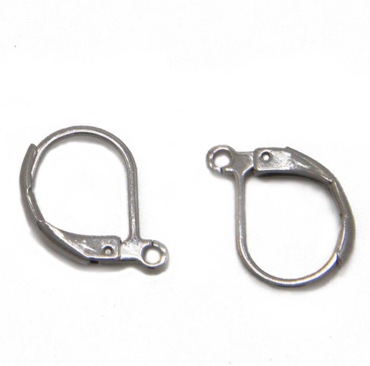 Lever Back Tarnish Resistant 304-Stainless Steel Earring Hooks 15x10mm Curved Silver Color (10 Pieces) For Jewellery Making [ac-jwlsupp-00034-m5]