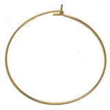 Tarnish Resistant 304-Stainless Steel Hoop Earrings 35mm Thickness:0.7mm Round Gold Color (10 Pieces) For Jewellery Making  [ac-jwlsupp-00034-m7]