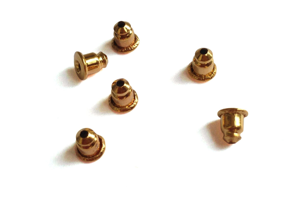 Brass Earring Stoppers 6x5mm Cone Gold Color (Pack of 20 pieces) For Jewellery Making [ac-jwlsupp-00036-m2]