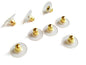 Brass Earring Stoppers with Plastic 11x7mm Cone Transparent & Gold Color (Pack of 10 grams, 55 to 60 stoppers approx) For Jewellery Making [ac-jwlsupp-00036-m4]