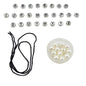 DIY Rakhi Making Kit Supplies Materials For 2 Rakhis (Thread, 2 Sets x A-Z Radium Silver Color CCB Beads, 20 Pcs Plastic Pearl Beads) - 1 Set [ac-jwlsupp-00040-m8]