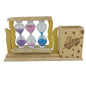 Wooden Pen Stand With Hour Glass Sand Timer Clock [12, 72 & 12 seconds] [ac-lfstylnaccs-00010-m3]