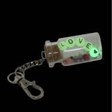 Glow In The Dark Personalized Name Customized Keychains Glass Wish Bottle Multicolor Seed Beads [ac-lfstylnaccs-00012-m12]