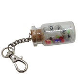 Glow In The Dark Personalized Name Customized Keychains Glass Wish Bottle Multicolor Seed Beads [ac-lfstylnaccs-00012-m12]