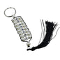 Personalized Name Customized Beaded Keychains White With Tassle [ac-lfstylnaccs-00012-m2]