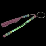 Glow In The Dark Personalized Name Customized Keychains Multicolor With Tassle [ac-lfstylnaccs-00012-m3]