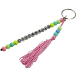 Glow In The Dark Personalized Name Customized Keychains Multicolor With Tassle [ac-lfstylnaccs-00012-m3]