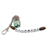 Glow In The Dark Personalized Name Customized Keychains Glass Wish Bottle Multicolor