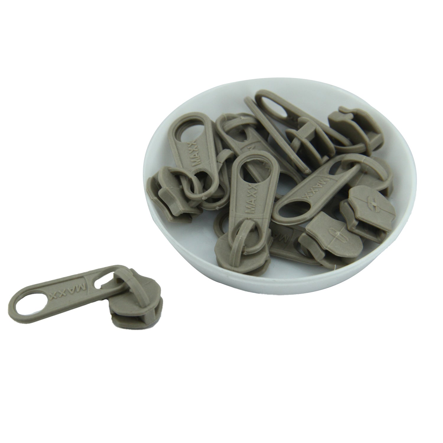 Size 5 Nylon Sewing Zippers 1.38 Inch (2 Meters) And Plastic Runners (10 Pieces) Grey For Making Bags And Zip Accessories Utilities [ac-sewsupp-00002-combo4]