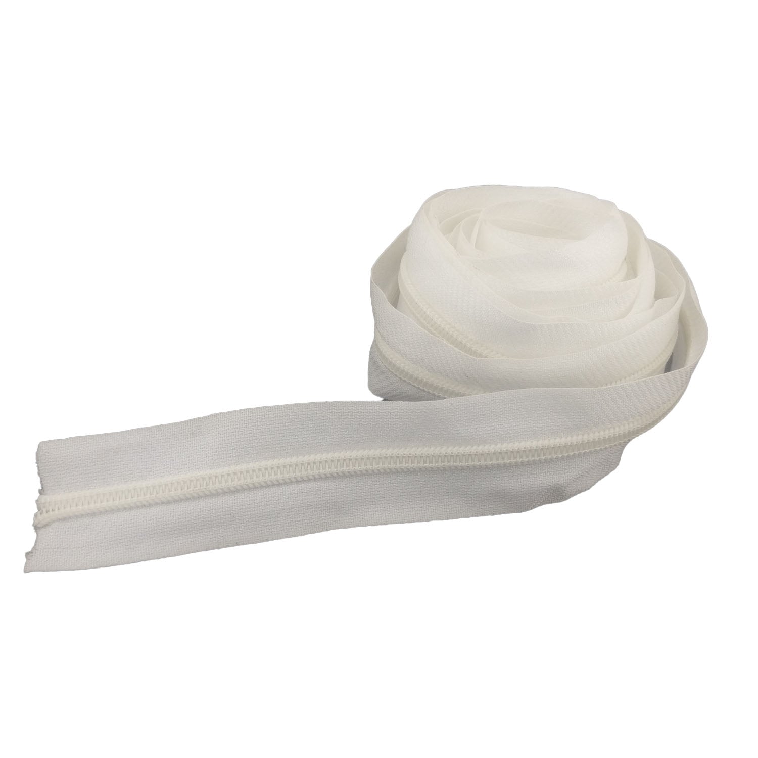 Size 5 Nylon Sewing Zippers 1.38 Inch (2 Meters) White Fasteners For Making Bags And Zip Accessories Utilities [ac-sewsupp-00002-m2]