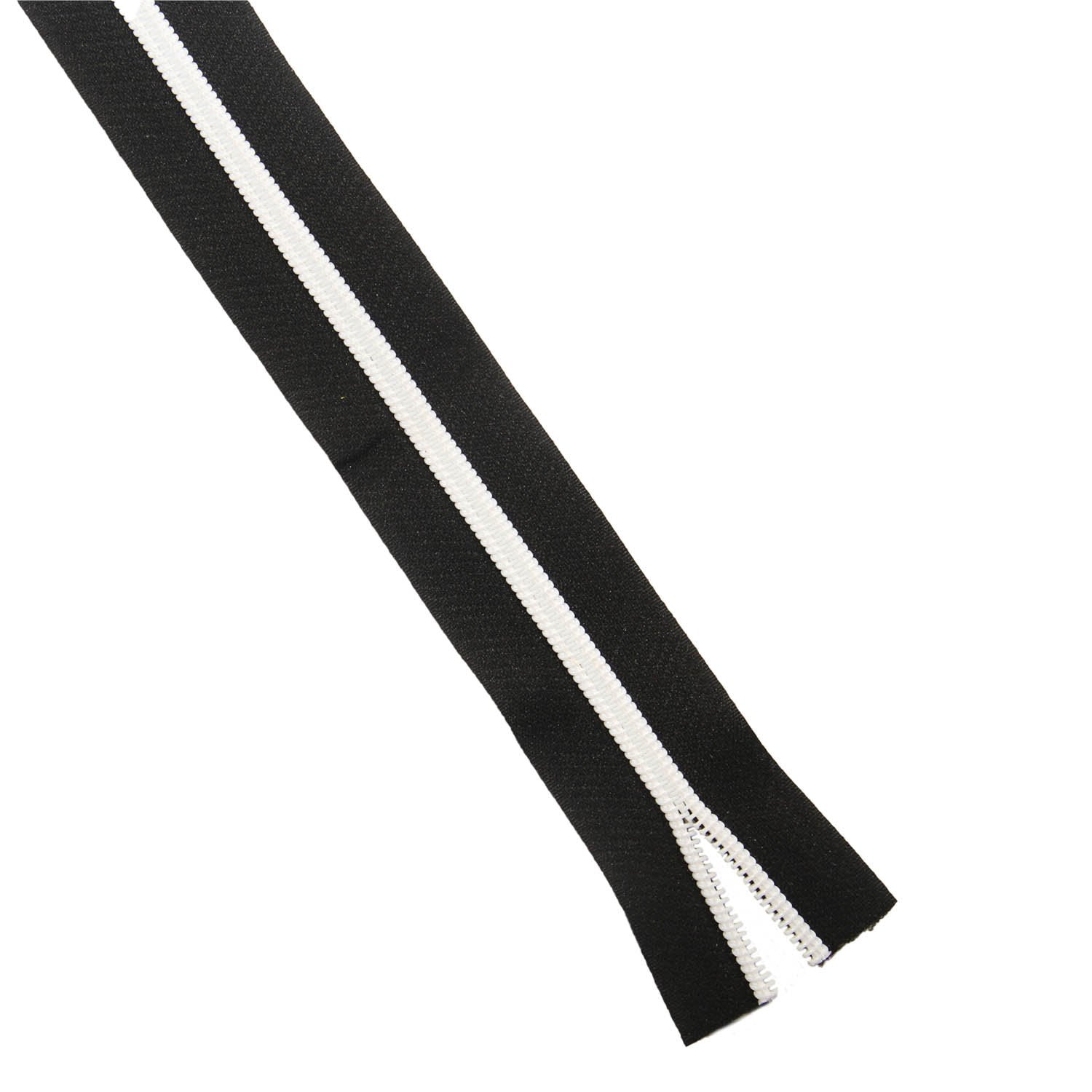Nylon Sewing Zippers 1.38 Inch No:5 / 35 MM Black With White (Pack of 2 Metres) Fasteners For Making Bags And Zip Accessories Utilities [ac-sewsupp-00003-m1]