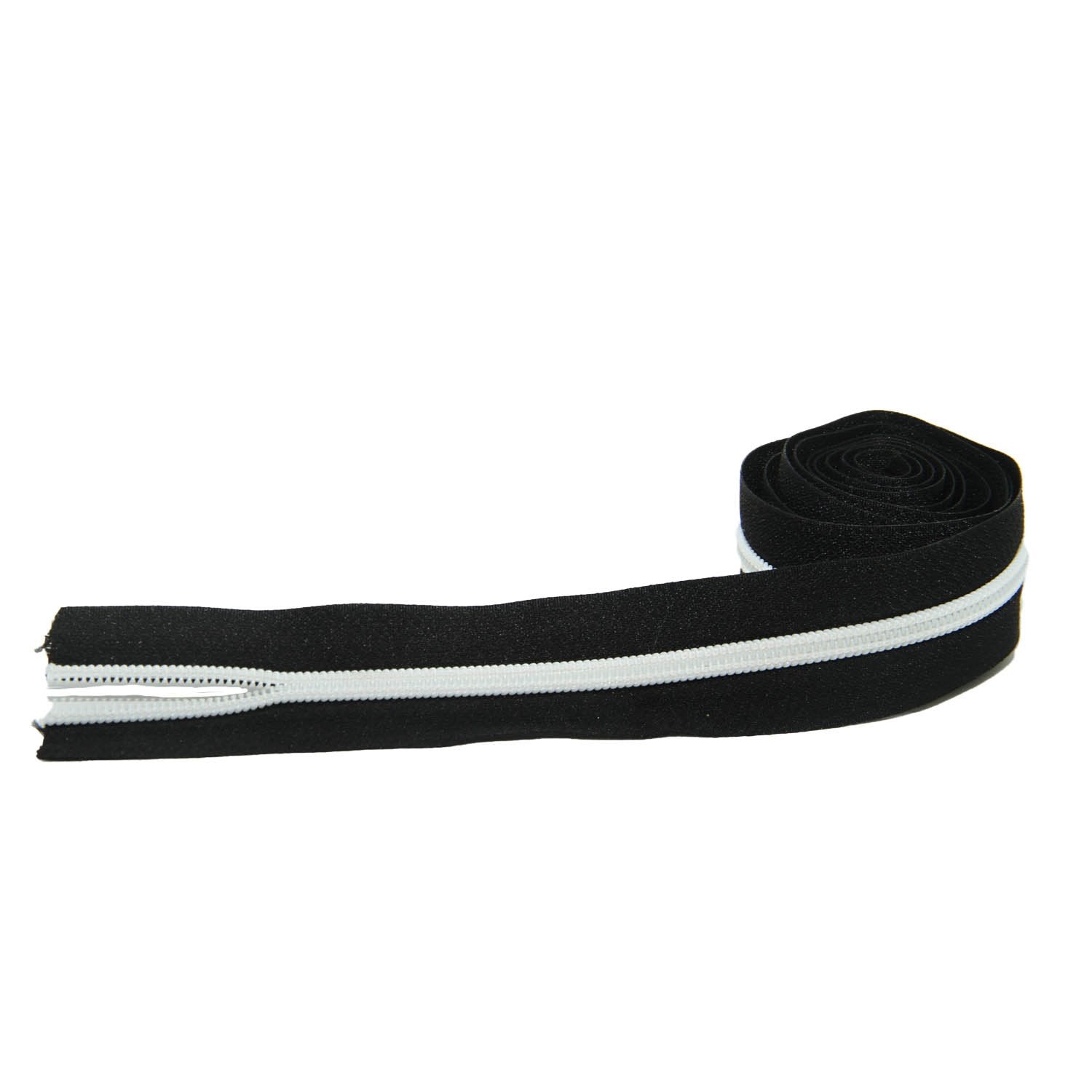 Nylon Sewing Zippers 1.38 Inch No:5 / 35 MM Black With White (Pack of 2 Metres) Fasteners For Making Bags And Zip Accessories Utilities [ac-sewsupp-00003-m1]