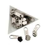 Black Nylon Sewing Zippers (2 Meters) Size 1 Inch No:3 / 25 MM and 10 Pieces Steel Zip Pulls Runners Fasteners For Making Bags [ac-sewsupp-00004-combo1]