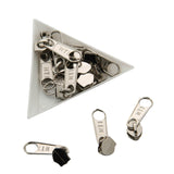 Black With White Nylon Sewing Zippers (2 Meters) Size 1.38 Inch No:5 / 35 MM and 10 Pieces Steel Zip Pulls Runners Fasteners For Bags And Accessories [ac-sewsupp-00004-combo15]