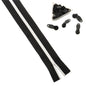 Black With White Nylon Sewing Zippers 2 Meters of Size 1.38 Inch No:5 / 35 MM and 10 Pieces Black Zip Runners For Making Bags [ac-sewsupp-00004-combo13]