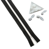Black With White Nylon Sewing Zippers 2 Meters of Size 1.38 Inch No:5 / 35 MM and 10 Pieces White Zip Pulls Runners Fasteners For Bags And Accessories [ac-sewsupp-00004-combo14]