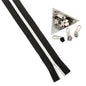 Black With White Nylon Sewing Zippers (2 Meters) Size 1.38 Inch No:5 / 35 MM and 10 Pieces Steel Zip Pulls Runners Fasteners For Bags And Accessories [ac-sewsupp-00004-combo15]