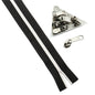 Black With White Nylon Sewing Zippers (2 Meters) Size 1.38 Inch No:5 / 35 MM and 10 Pieces Steel Zip Pulls Runners Fasteners For Making Bags [ac-sewsupp-00004-combo17]