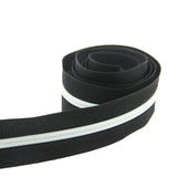 Black With White Nylon Sewing Zippers (2 Meters) Size 1.38 Inch No:5 / 35 MM and 10 Pieces Steel Zip Pulls Runners Fasteners For Bags And Accessories [ac-sewsupp-00004-combo15]