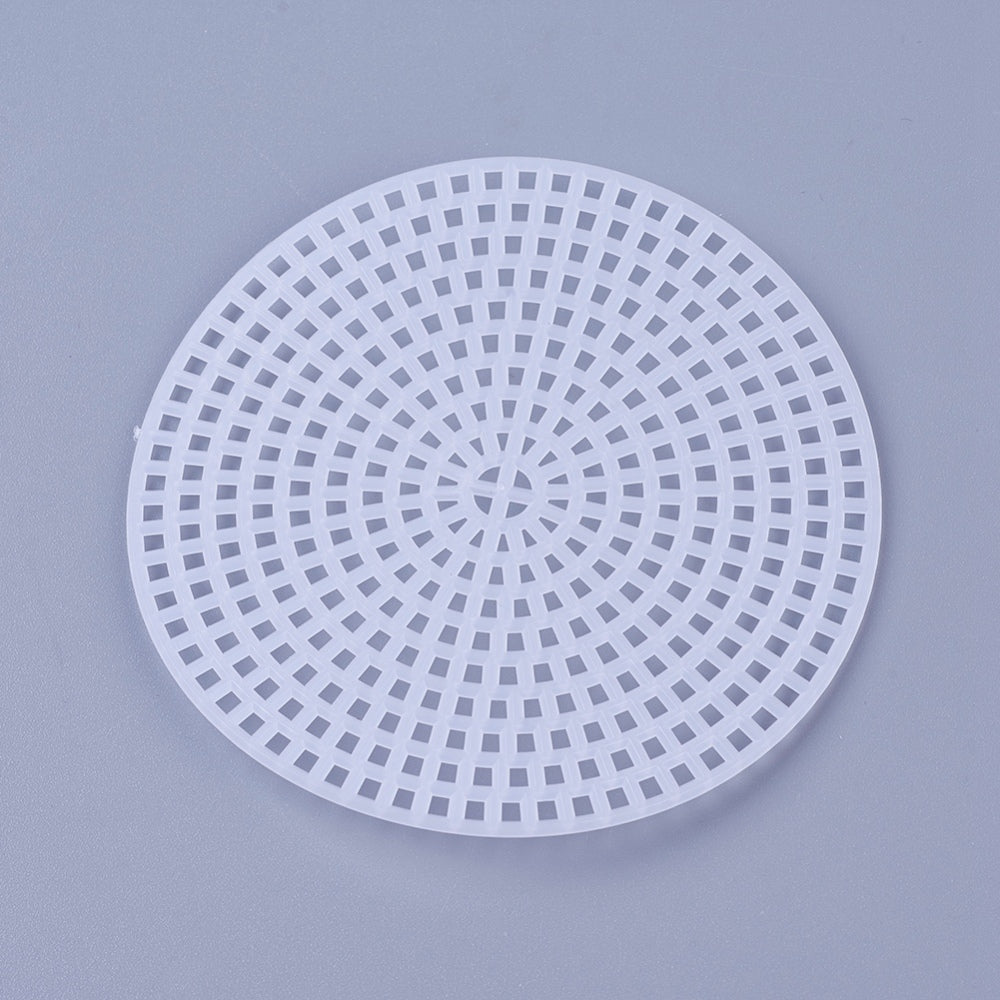 Embroidery Canvas Mesh Plastic Sheets 3 Inch (1 Piece) Round White For Cross Stitching DIY Sewing Knitting Crochet Crafts [ac-sewsupp-00006-m14]