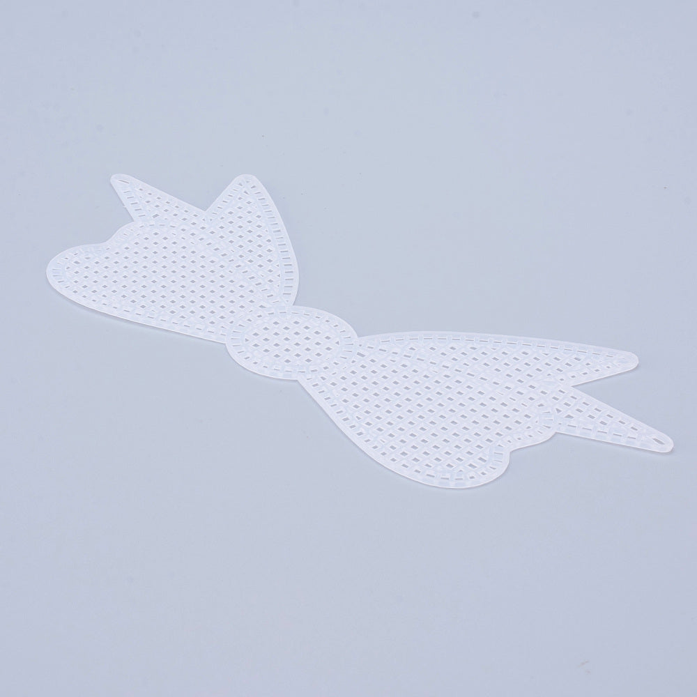 Embroidery Canvas Mesh Plastic Sheets 3x7.5 Inch (1 Piece) Hole 4x4mm Bowknot White For Cross Stitching DIY Knitting Crochet Crafts [ac-sewsupp-00006-m5]