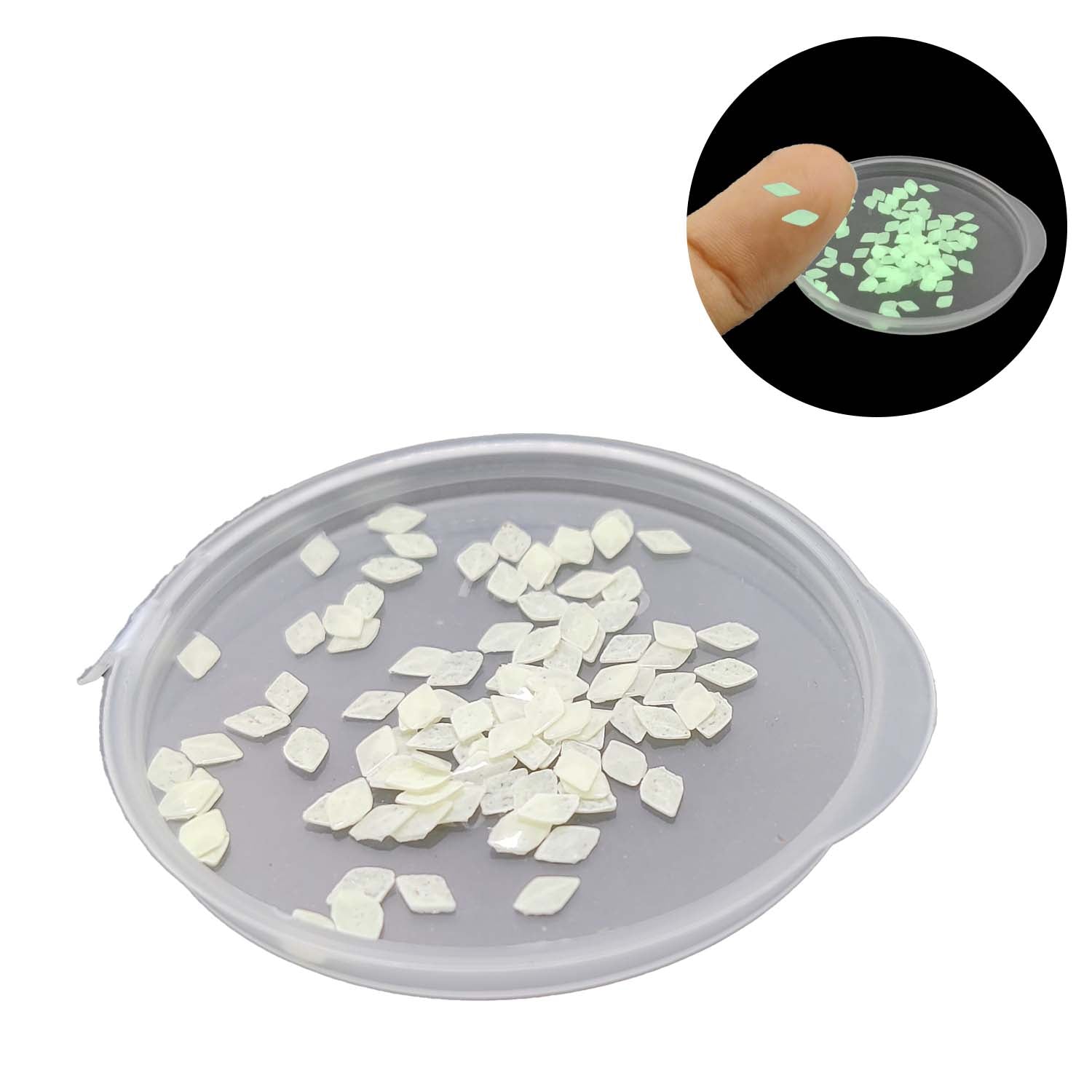 Glow In the Dark Sequins (2 Grams, 1200+ Pieces) Rhombus Decorative Radium Fluorescent Pailletes For DIY Crafts Garments Nails [ac-sewsupp-00008-m7]
