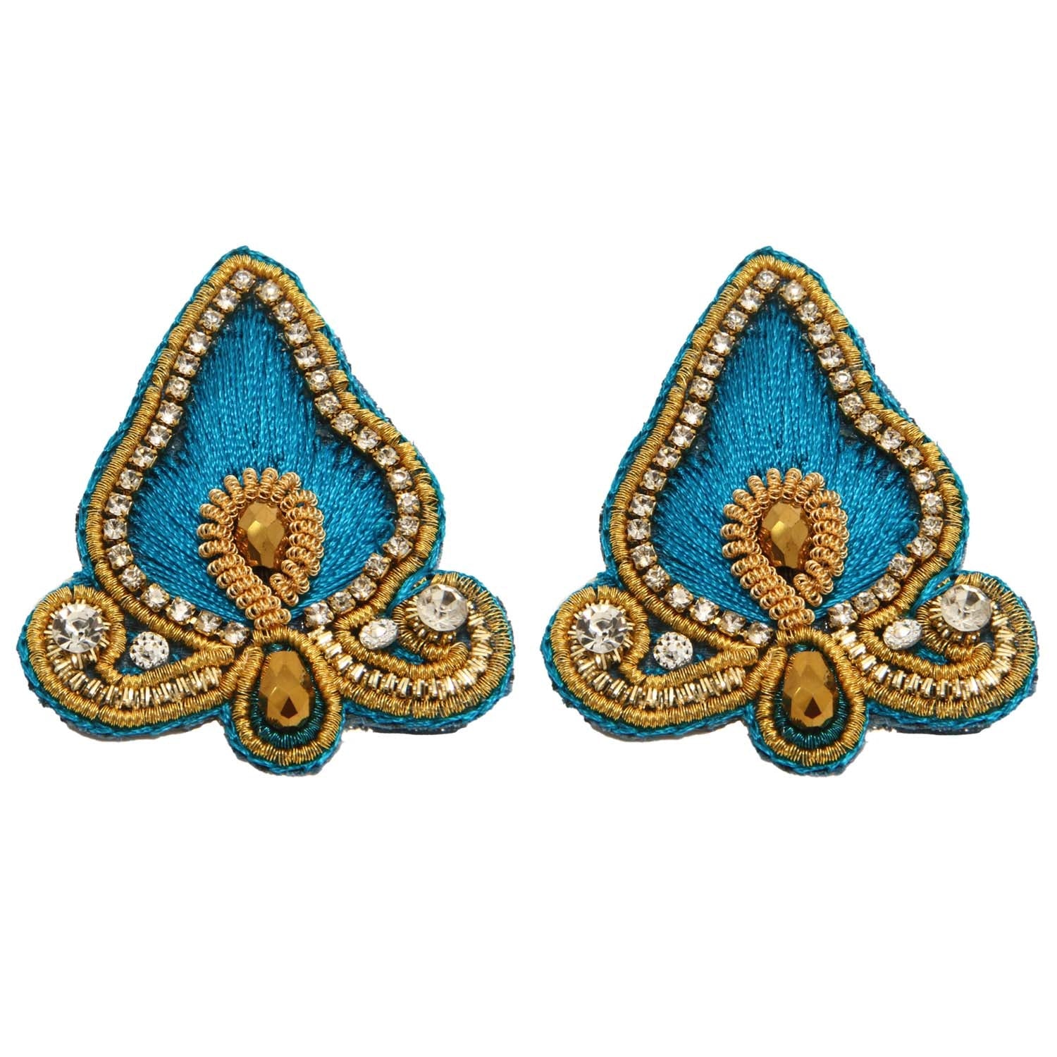 Embroidery Sew On Patches (10 Designs x 2 PCs, Random Color Sets) Decorative Appliques Motifs for Garments DIY Crafts Skirts Clothes Blouse Dress [ac-sewsupp-00009-assort-mix1]