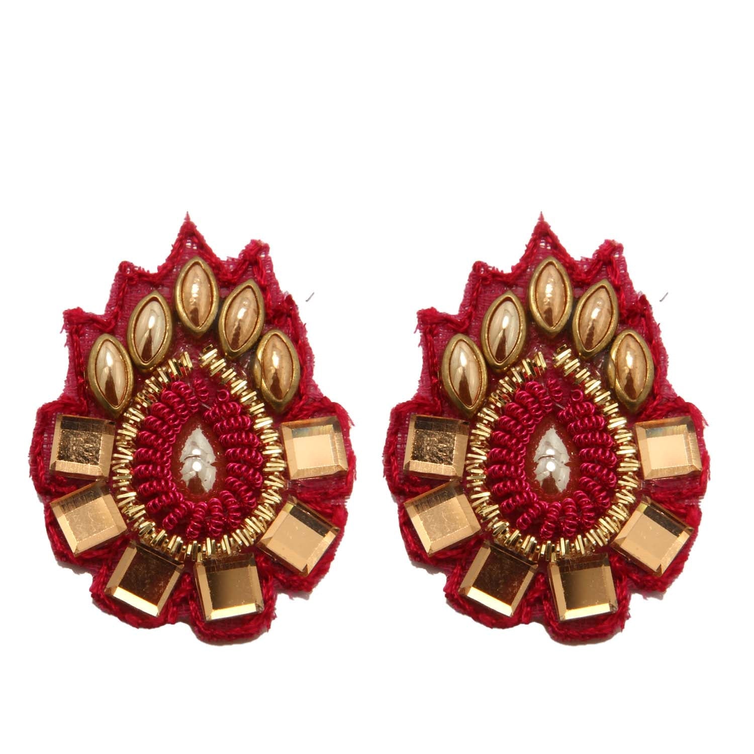 Embroidery Sew On Patches (10 Designs x 2 PCs, Random Color Sets) Decorative Appliques Motifs for Garments DIY Crafts Skirts Clothes Blouse Dress [ac-sewsupp-00009-assort-mix1]