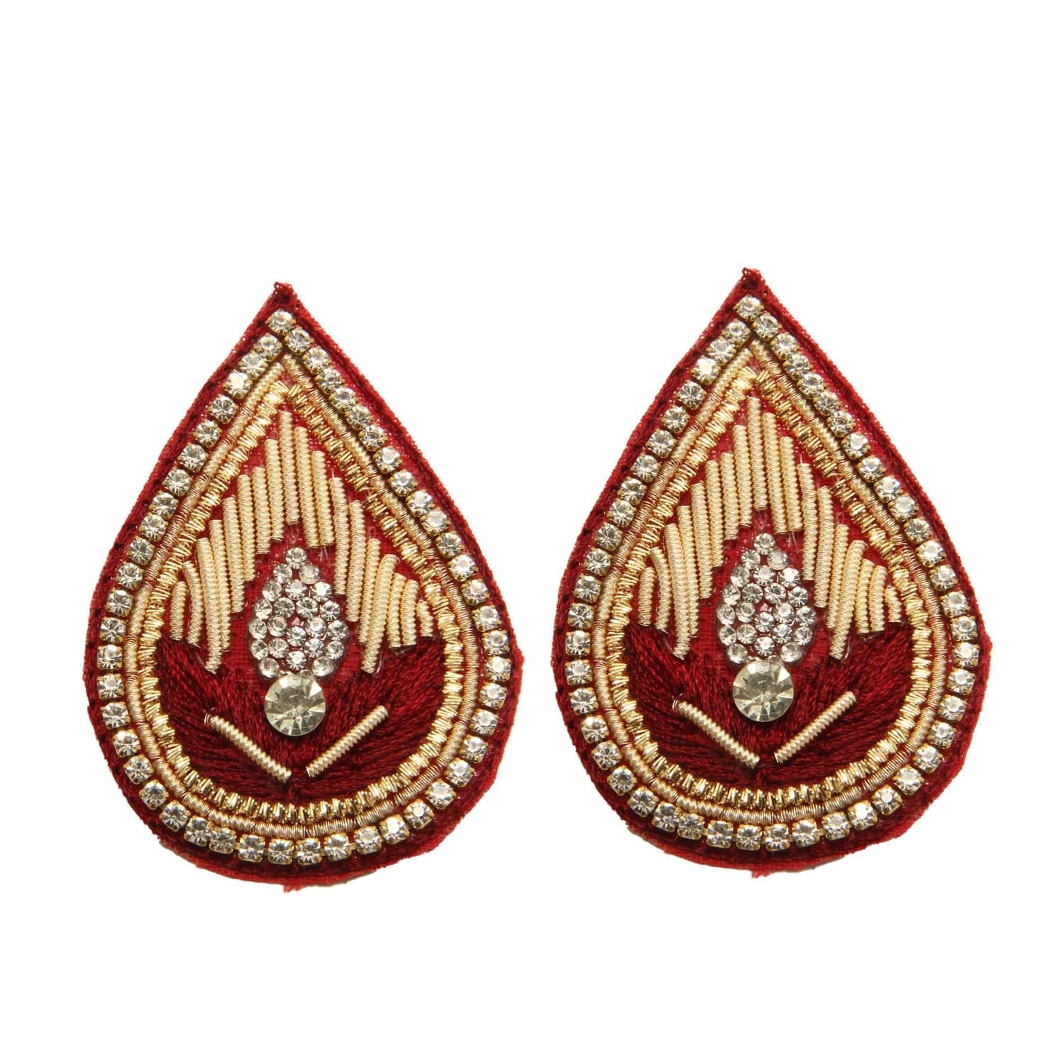 Embroidery Sew On Patches (10 Designs x 2 PCs, Random Color Sets) Decorative Appliques Motifs for Garments DIY Crafts Skirts Clothes Blouse Dress [ac-sewsupp-00009-assort-mix1]