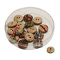 Vintage Wooden Buttons For Craft Scrapbooking Sewing 14.5mm Round Multi-Color (Pack of 25 pieces) [jefs-bttns-00112-m2]