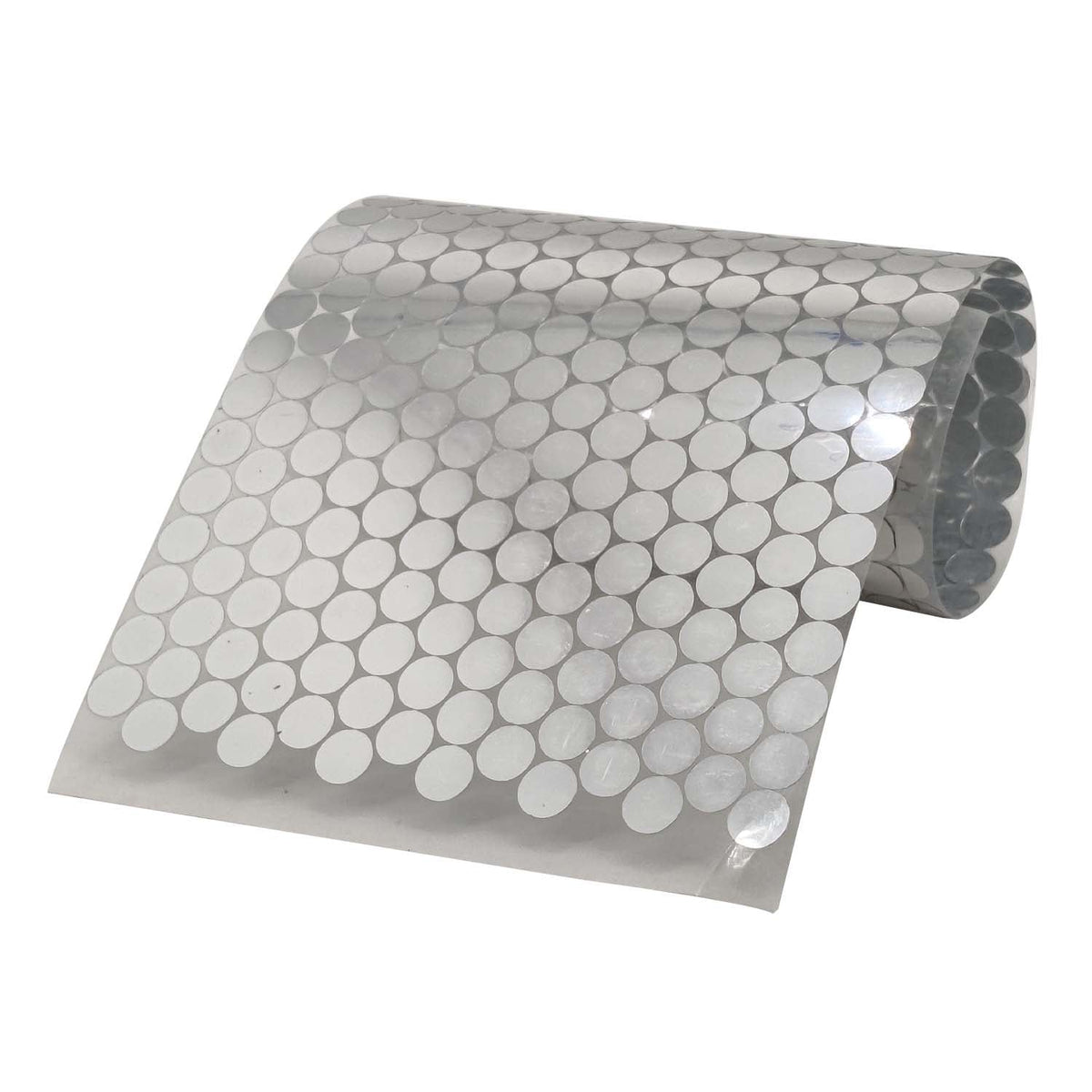 Plastic Foil Stickers 10 MM Round (1 Sheet, 600+ Pieces) Silver Color For Packing Coding Identification Markers [jefs-dispcrdtool-00005-m1]