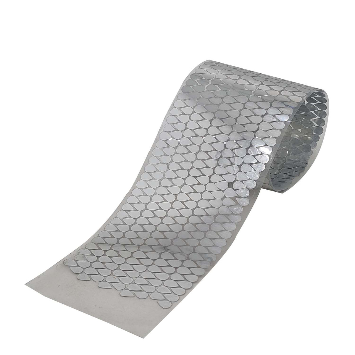 Plastic Foil Stickers 9x6 MM Drop (1 Sheet, 750+ Pieces) Silver Color For Packing Coding Identification Markers [jefs-dispcrdtool-00005-m7]