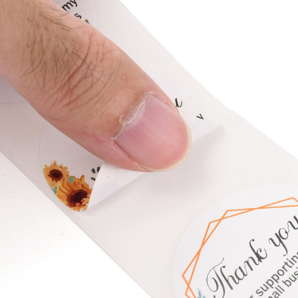 Paper Stickers 1.5 Inch / 3.75 CM (1 Roll, 500 Stickers) Thank You For Supporting My Small Business Printed Round Multicolor Gift Packing Tags [jefs-dispcrdtool-00007-m13]