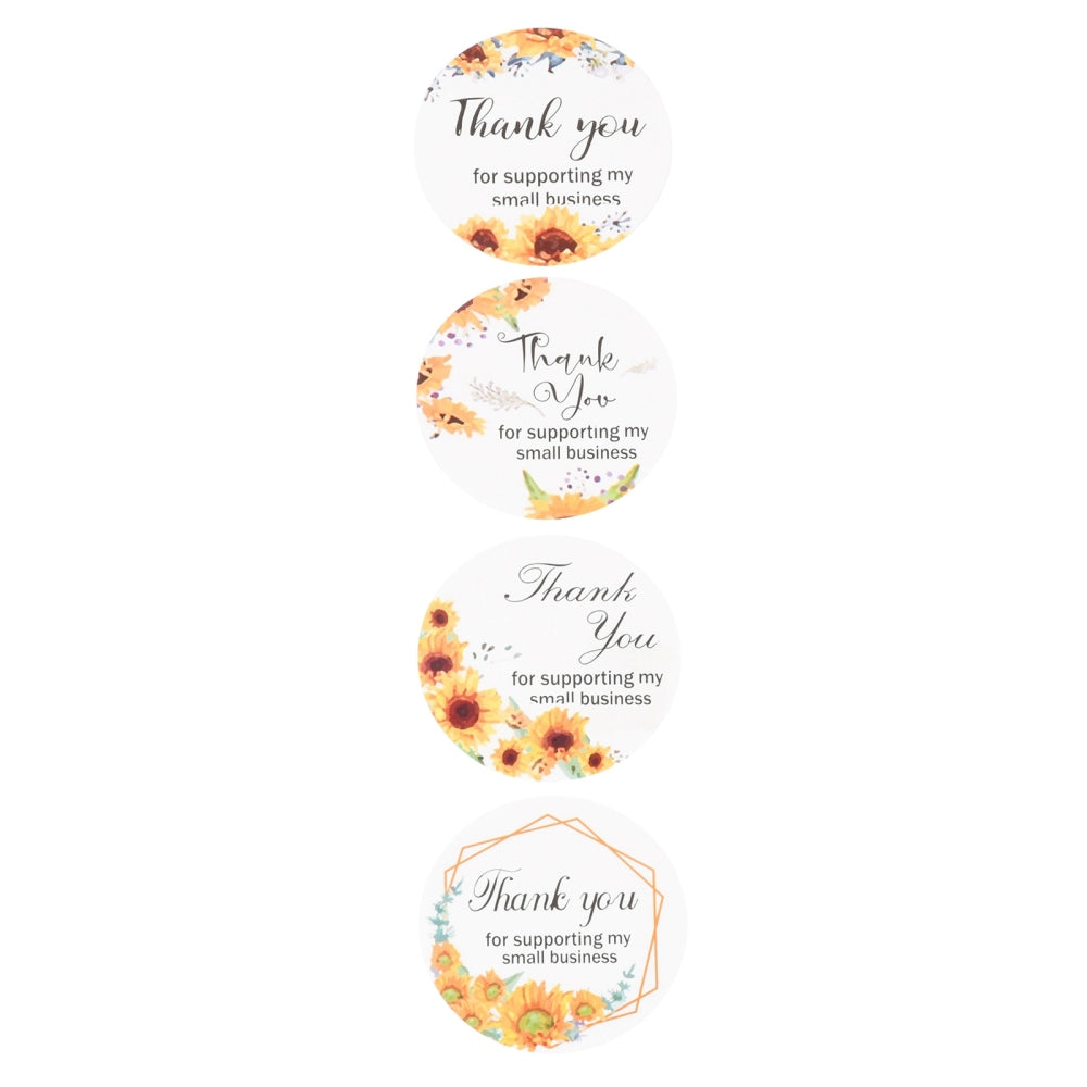 Paper Stickers 1.5 Inch / 3.75 CM (1 Roll, 500 Stickers) Thank You For Supporting My Small Business Printed Round Multicolor Gift Packing Tags [jefs-dispcrdtool-00007-m13]