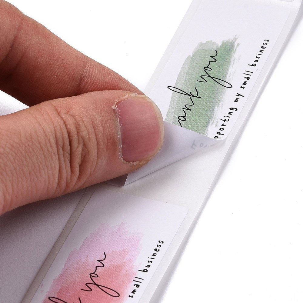 Paper Stickers 3x1 Inch / 7.5x2.5 CM (1 Roll, 150 Stickers) Thank You For Supporting My Small Business Printed Rectangle Multicolor Gift Packing Tags [jefs-dispcrdtool-00007-m15]